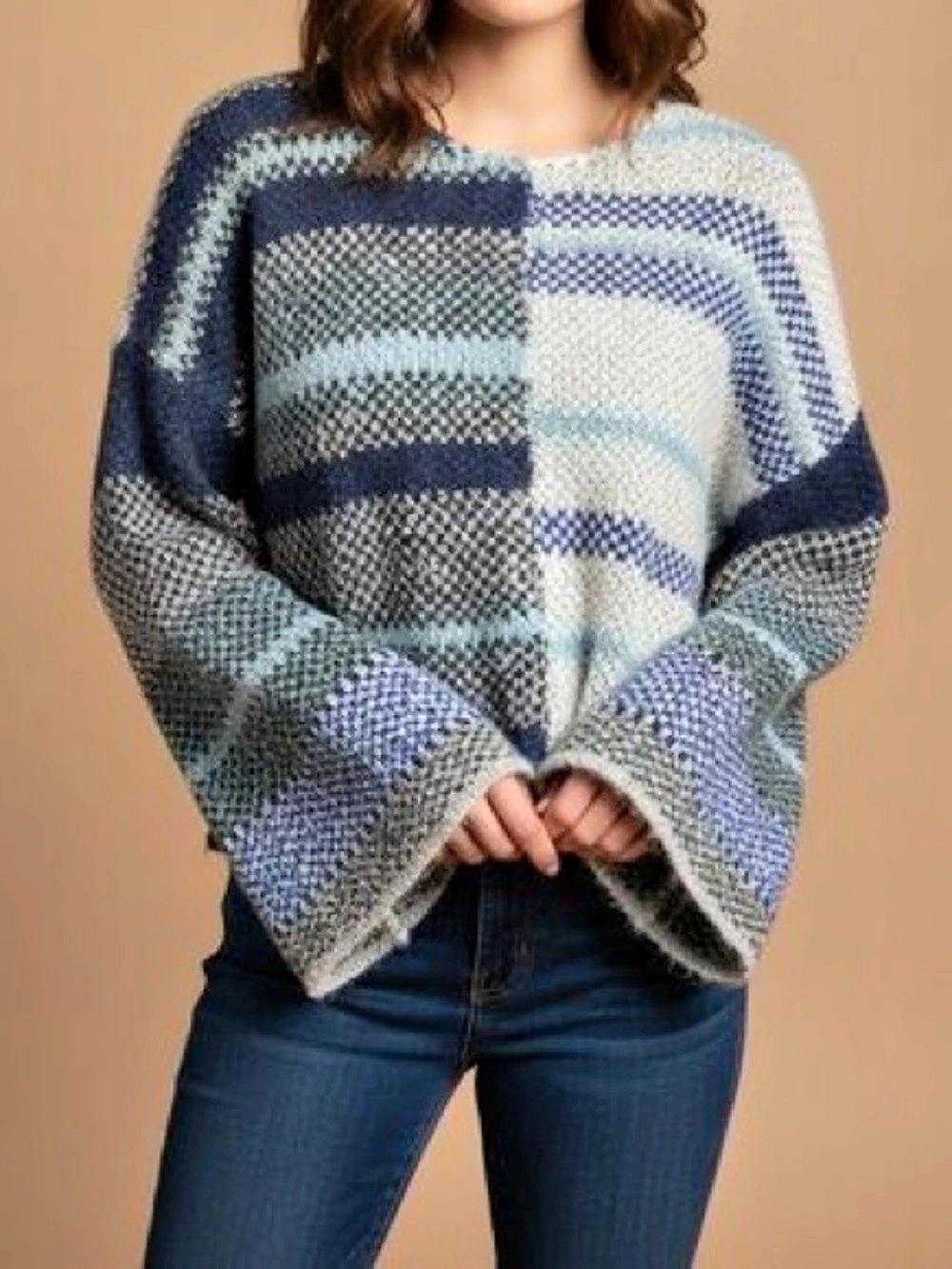 Sincerely Jules Color Block Cropped Sweater
